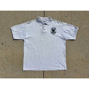 90’s Light Grey Blank Polo short Sleeve Shirt Single Stitch